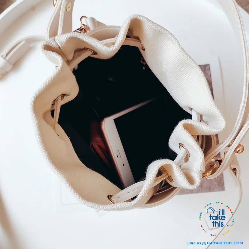 Mini Vegan Leather Drawstring Bucket Bag For Women - Ideal Crossbody Bag/Shoulder Bags, 4 Colors - I'LL TAKE THIS
