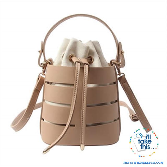 Mini Vegan Leather Drawstring Bucket Bag For Women - Ideal Crossbody Bag/Shoulder Bags, 4 Colors - I'LL TAKE THIS