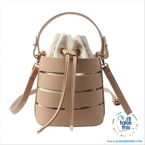 Image of Mini Vegan Leather Drawstring Bucket Bag For Women - Ideal Crossbody Bag/Shoulder Bags, 4 Colors - I'LL TAKE THIS