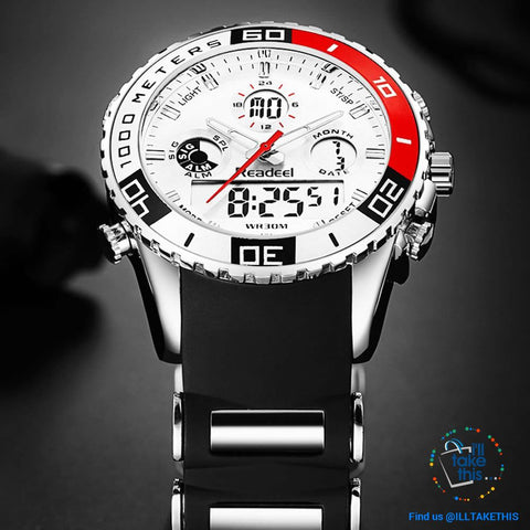 Image of Dual Faced Sports Watch ⌚ Analog/Digital Men's Quartz Wrist Watch - I'LL TAKE THIS