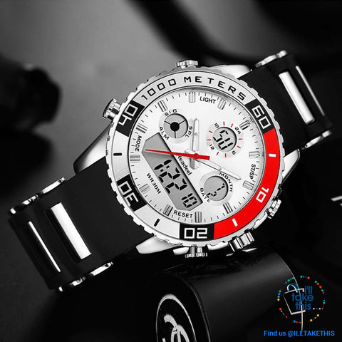 Image of Dual Faced Sports Watch ⌚ Analog/Digital Men's Quartz Wrist Watch - I'LL TAKE THIS