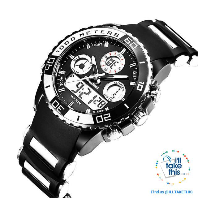 Dual Faced Sports Watch ⌚ Analog/Digital Men's Quartz Wrist Watch - I'LL TAKE THIS