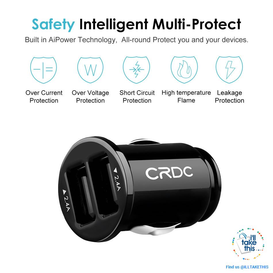 Dual USB Car Charger Quick/Fast Charge Mobile Phone Car-charger adapter for iPhone/Samsung/Lg Phone - I'LL TAKE THIS