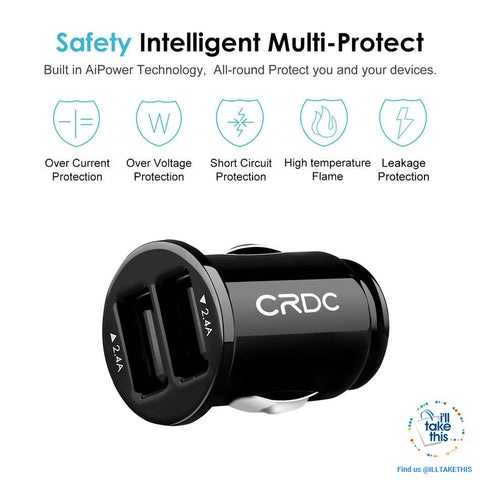 Image of Dual USB Car Charger Quick/Fast Charge Mobile Phone Car-charger adapter for iPhone/Samsung/Lg Phone - I'LL TAKE THIS