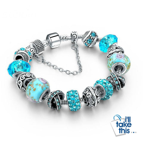 Image of Crystal Beads Bracelets/Bangles Silver Plated Charm Bracelets For Women - I'LL TAKE THIS