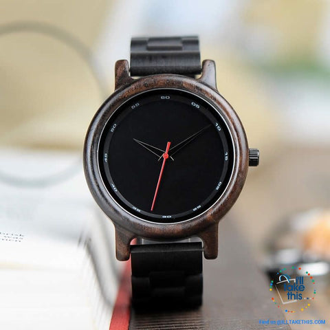 Image of Unique Sleek, Modern Black faced all Wooden Wristwatch + Gift Box - I'LL TAKE THIS
