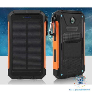 Eco-Friendly Solar Power Bank Real 20000 mAh Dual USB - Splashproof with Torch, 5 color options - I'LL TAKE THIS