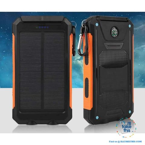 Image of Eco-Friendly Solar Power Bank Real 20000 mAh Dual USB - Splashproof with Torch, 5 color options - I'LL TAKE THIS