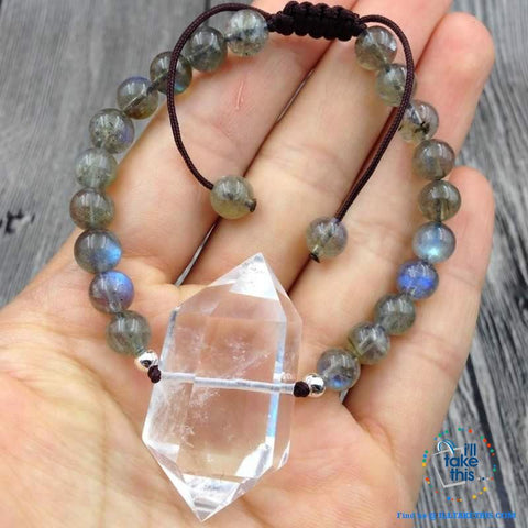 Image of Energy + Destiny Natural Quartz and Labradorite stone Bracelet - I'LL TAKE THIS