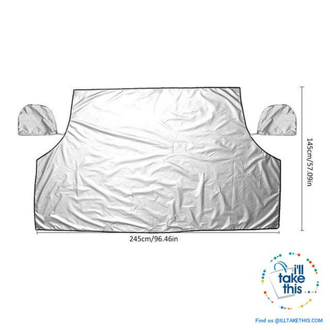 Image of The Zone Barrier EXTRA Large Windshield Ultimate Protection from Snow, Ice or Sunshade  with Rearview Mirror Cover - I'LL TAKE THIS