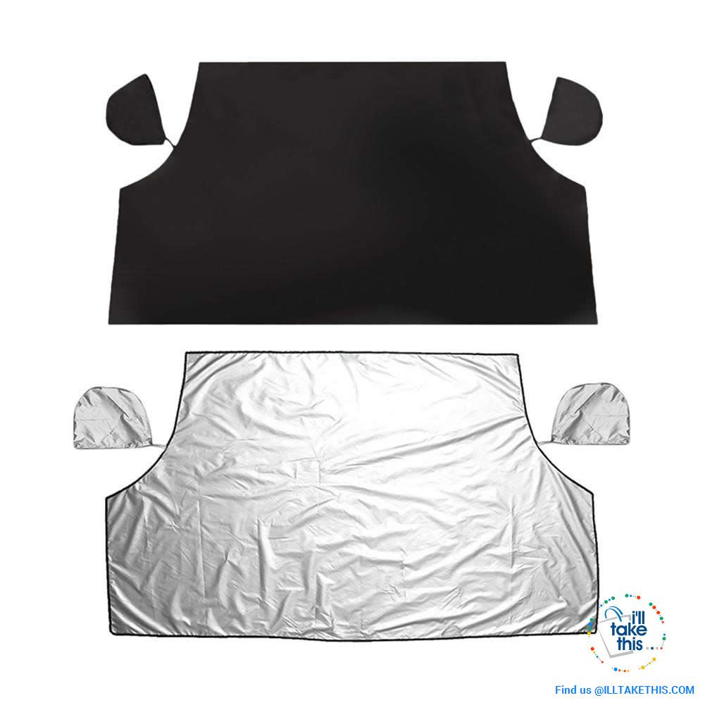 The Zone Barrier EXTRA Large Windshield Ultimate Protection from Snow, Ice or Sunshade  with Rearview Mirror Cover - I'LL TAKE THIS
