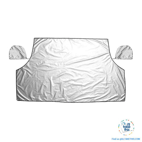 Image of The Zone Barrier EXTRA Large Windshield Ultimate Protection from Snow, Ice or Sunshade  with Rearview Mirror Cover - I'LL TAKE THIS