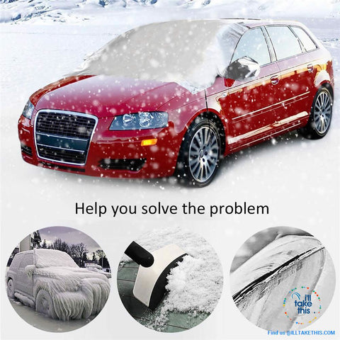 Image of The Zone Barrier EXTRA Large Windshield Ultimate Protection from Snow, Ice or Sunshade  with Rearview Mirror Cover - I'LL TAKE THIS