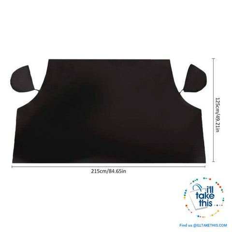Image of The Zone Barrier EXTRA Large Windshield Ultimate Protection from Snow, Ice or Sunshade  with Rearview Mirror Cover - I'LL TAKE THIS