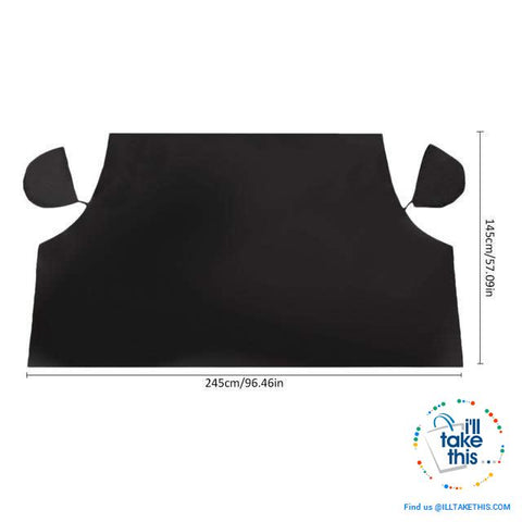 Image of The Zone Barrier EXTRA Large Windshield Ultimate Protection from Snow, Ice or Sunshade  with Rearview Mirror Cover - I'LL TAKE THIS