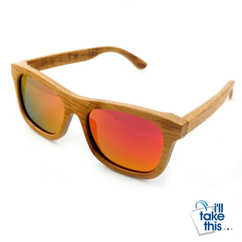 Image of Gift Boxed Vintage Wayfarer Style Bamboo Wooden Sunglasses - I'LL TAKE THIS