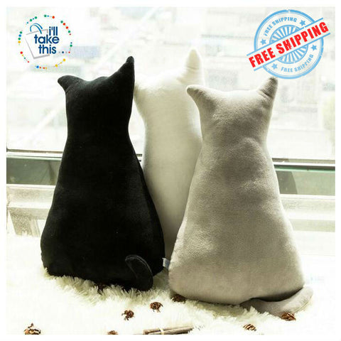 Image of Super Cute soft plush back shadow CAT Stuffed cushion cartoon pillow 45cm/17.7' - I'LL TAKE THIS