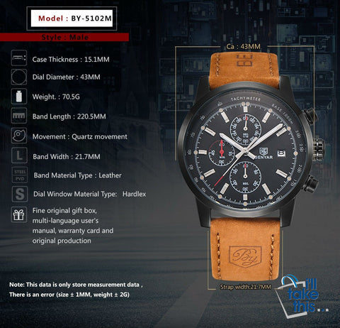 Image of Mens Watches Luxury Sport Wristwatch Chronograph Quartz movement Watch ⌚ - I'LL TAKE THIS