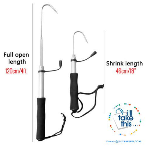 Image of Fisherman's Telescopic Gaff, Aluminum Body with Stainless Hook + Sturdy Handle 2 or 4 Foot - I'LL TAKE THIS