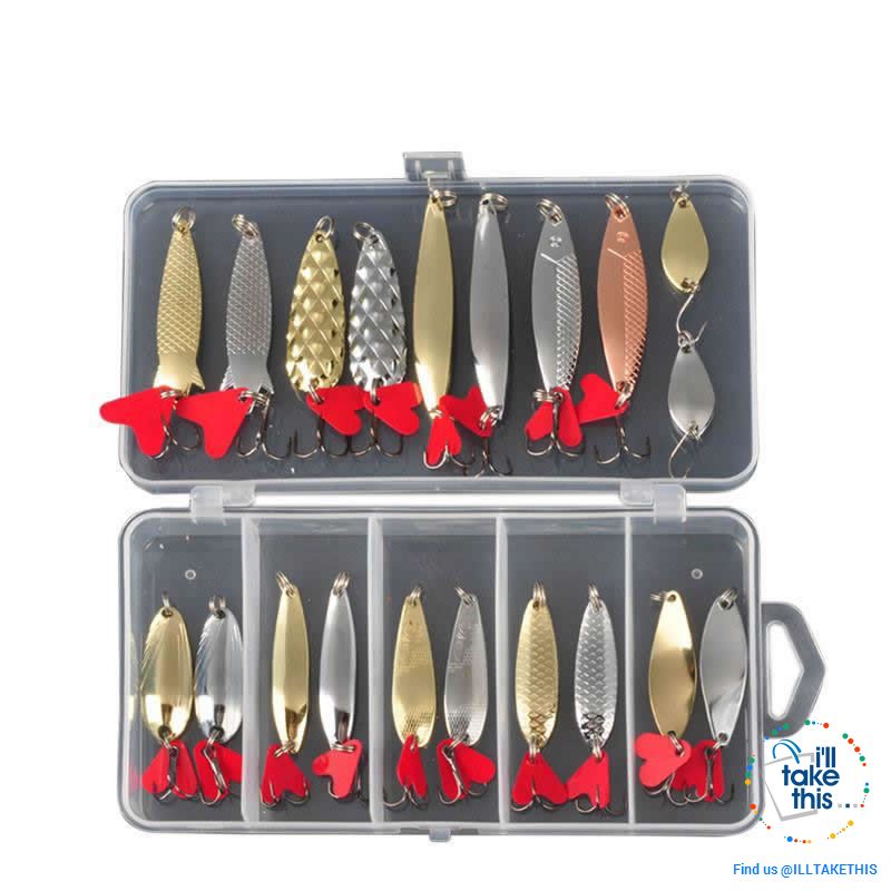 Value Pack Mixed Color Fishing Wobbler/Spoon Lures all Metal hard bait with treble hooks - I'LL TAKE THIS
