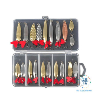Value Pack Mixed Color Fishing Wobbler/Spoon Lures all Metal hard bait with treble hooks - I'LL TAKE THIS