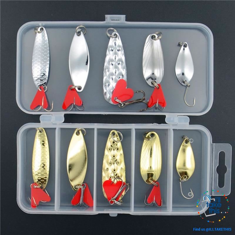 Value Pack Mixed Color Fishing Wobbler/Spoon Lures all Metal hard bait with treble hooks - I'LL TAKE THIS