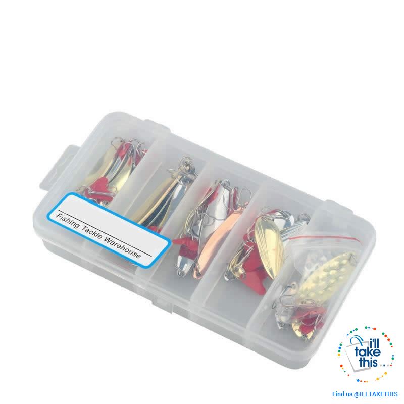 Value Pack Mixed Color Fishing Wobbler/Spoon Lures all Metal hard bait with treble hooks - I'LL TAKE THIS