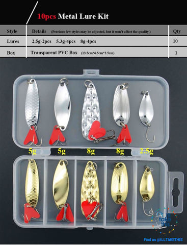 Image of Value Pack Mixed Color Fishing Wobbler/Spoon Lures all Metal hard bait with treble hooks - I'LL TAKE THIS