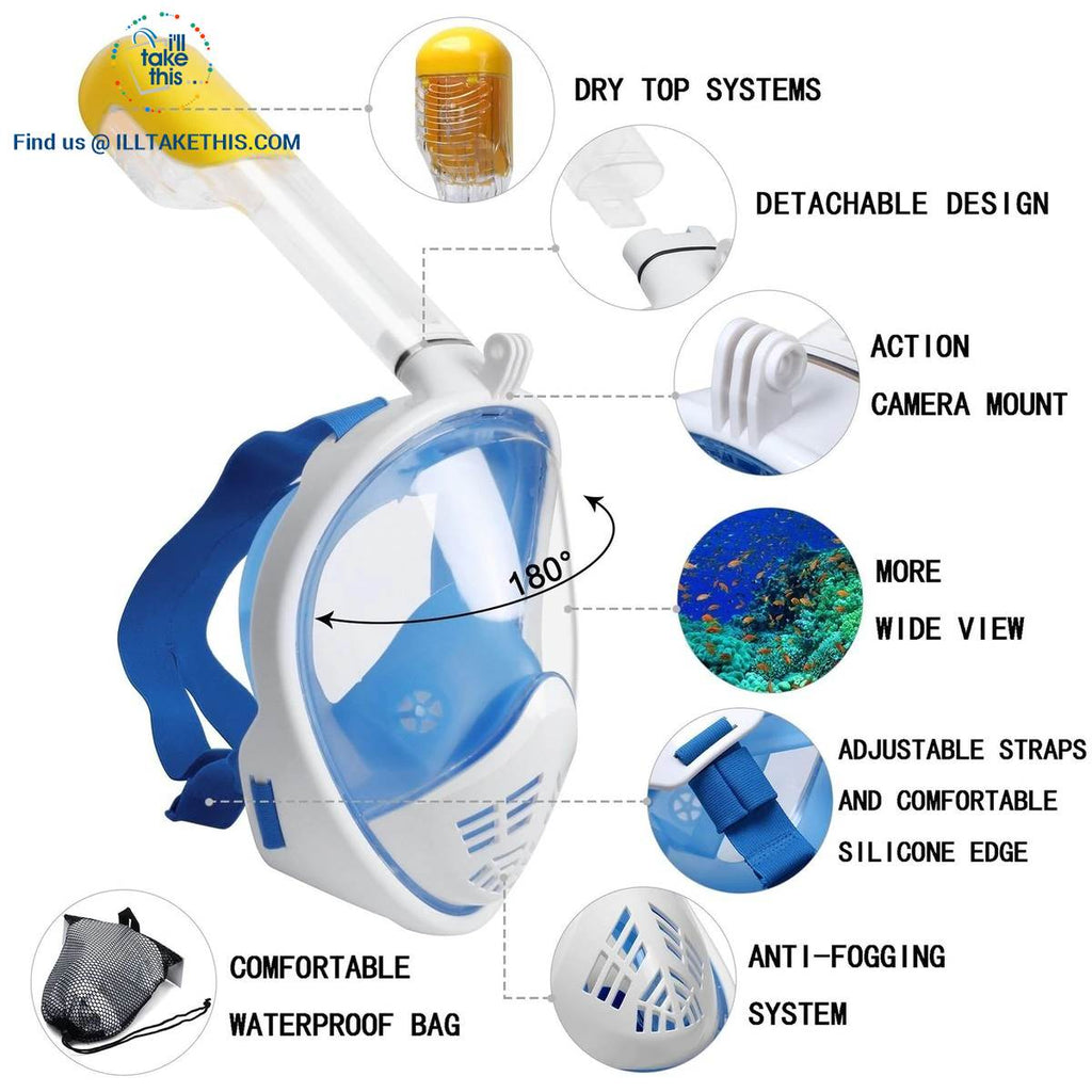 Full Face Snorkel Mask - Anti Fog, Keeps Water Out And Air In! - I'LL TAKE THIS