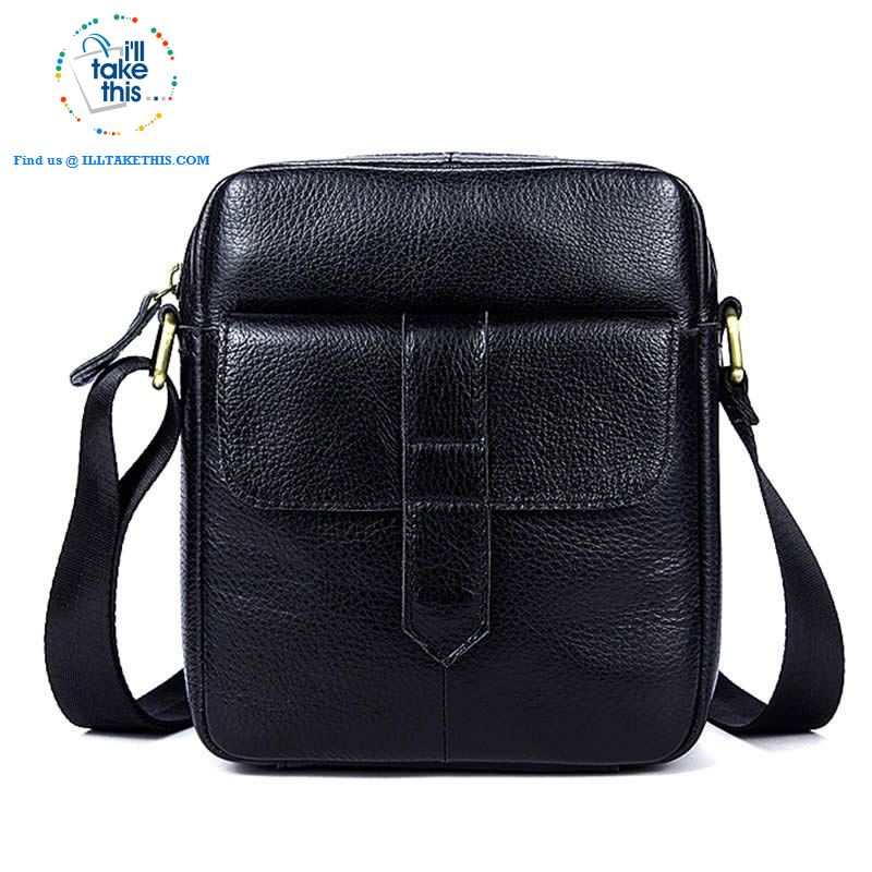 Sleek clean full leather Man bag has enough room to pack your Tablet, Ideal men's crossbody bag - I'LL TAKE THIS