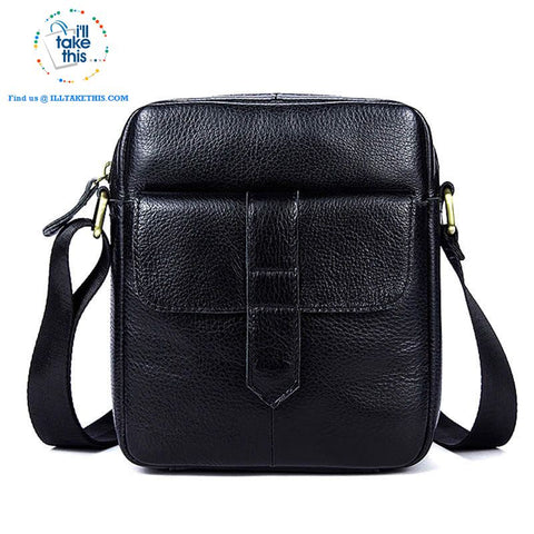 Image of Sleek clean full leather Man bag has enough room to pack your Tablet, Ideal men's crossbody bag - I'LL TAKE THIS