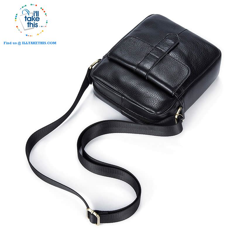 Sleek clean full leather Man bag has enough room to pack your Tablet, Ideal men's crossbody bag - I'LL TAKE THIS