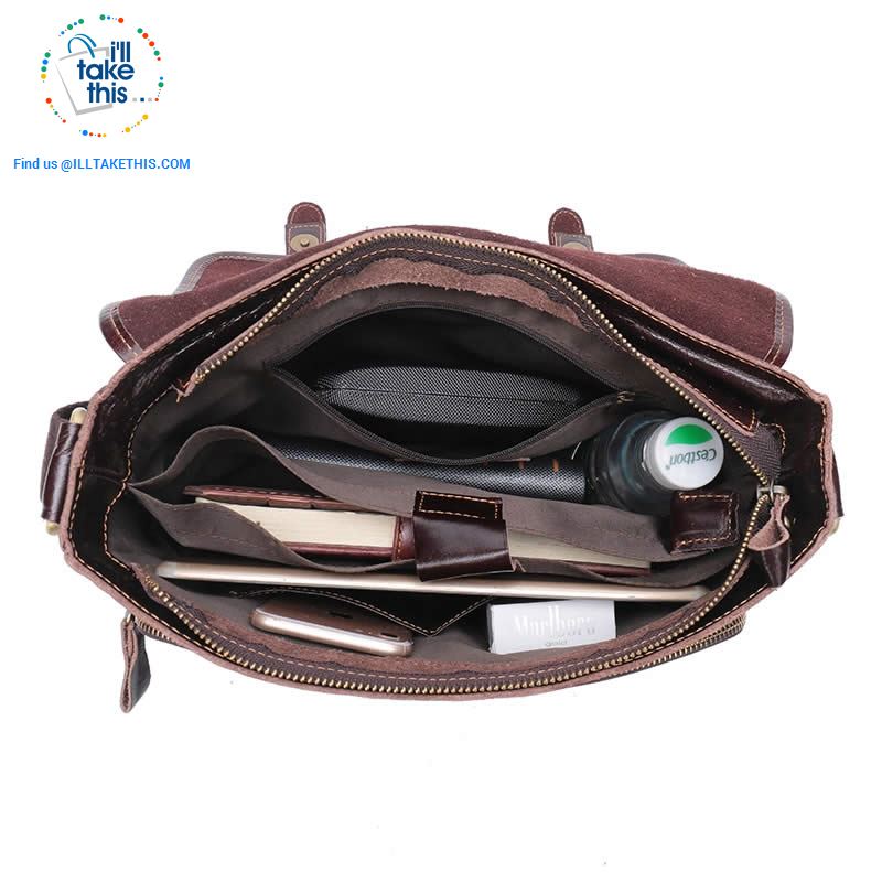 Business Style Vintage Shoulder bag with a tonne of room to go - Genuine Leather in Black or Brown - I'LL TAKE THIS