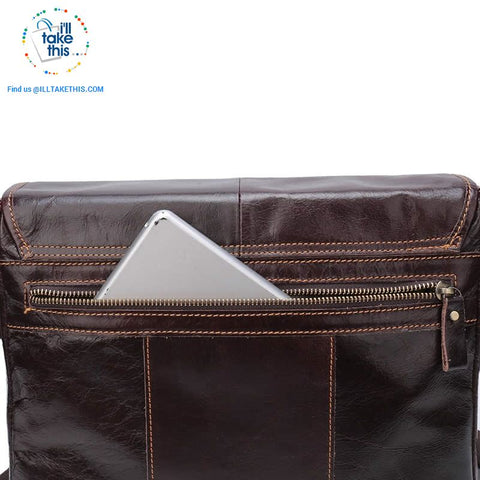 Image of Business Style Vintage Shoulder bag with a tonne of room to go - Genuine Leather in Black or Brown - I'LL TAKE THIS