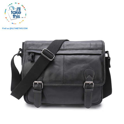 Image of Business Style Vintage Shoulder bag with a tonne of room to go - Genuine Leather in Black or Brown - I'LL TAKE THIS