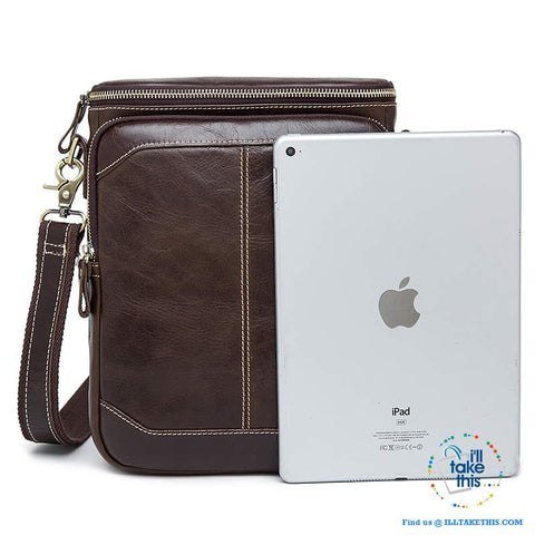 Image of Genuine Leather Messenger bag/Man bag with enough room to take your iPad/Android Tablet - I'LL TAKE THIS
