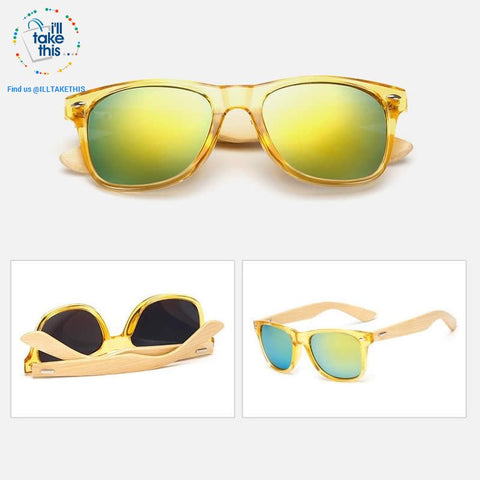 Image of Wooden Vintage Wayfarer Retro Sunglasses 20 Colors - UV 400 UVA/UB Protection Mirrored Polycarb Lens - I'LL TAKE THIS