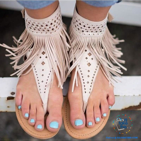 Image of Gorgeous Tassel Bohemian Sandals with Ankle Strap - 3 Colors - I'LL TAKE THIS