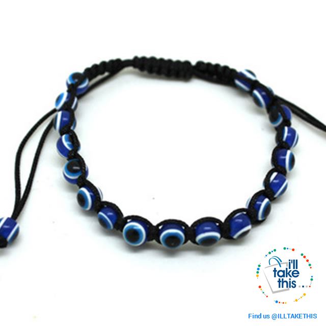 Handmade string evil eye bracelets blue evil eye good Luck bracelet Unisex design - I'LL TAKE THIS