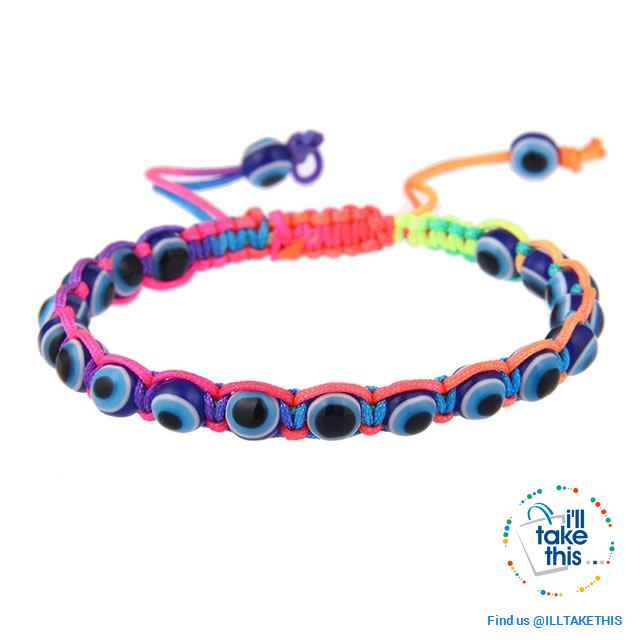 Handmade string evil eye bracelets blue evil eye good Luck bracelet Unisex design - I'LL TAKE THIS