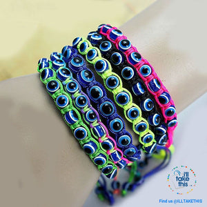Handmade string evil eye bracelets blue evil eye good Luck bracelet Unisex design - I'LL TAKE THIS