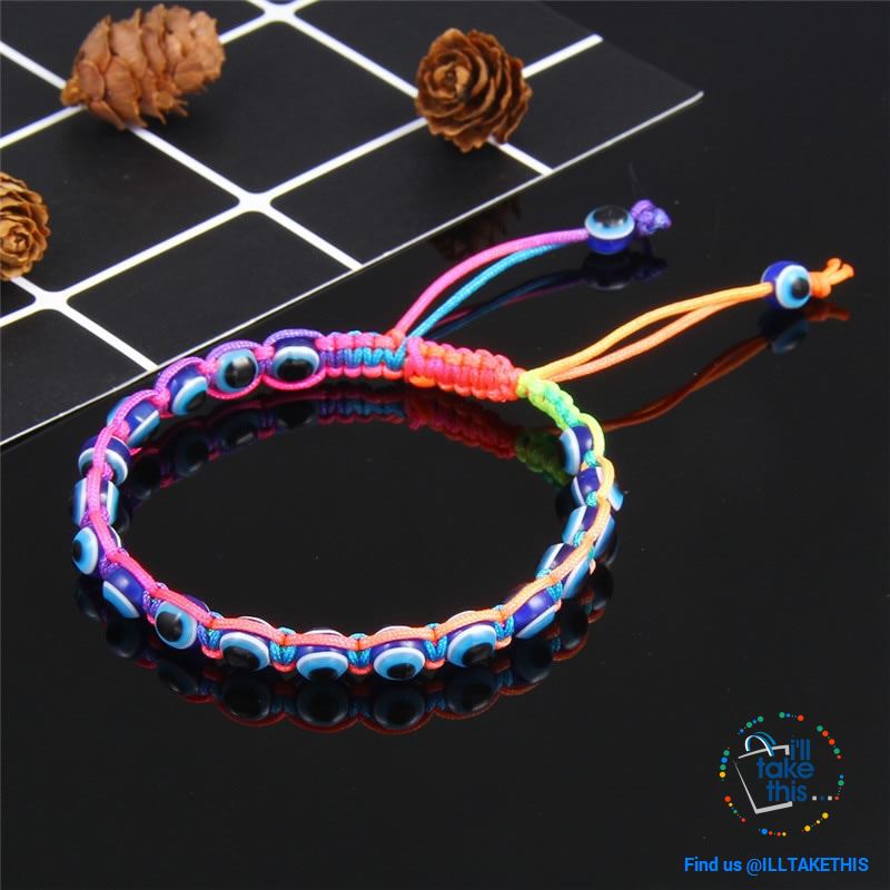 Handmade string evil eye bracelets blue evil eye good Luck bracelet Unisex design - I'LL TAKE THIS