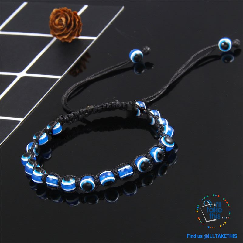 Handmade string evil eye bracelets blue evil eye good Luck bracelet Unisex design - I'LL TAKE THIS