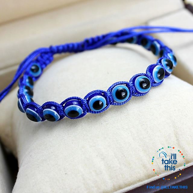 Handmade string evil eye bracelets blue evil eye good Luck bracelet Unisex design - I'LL TAKE THIS