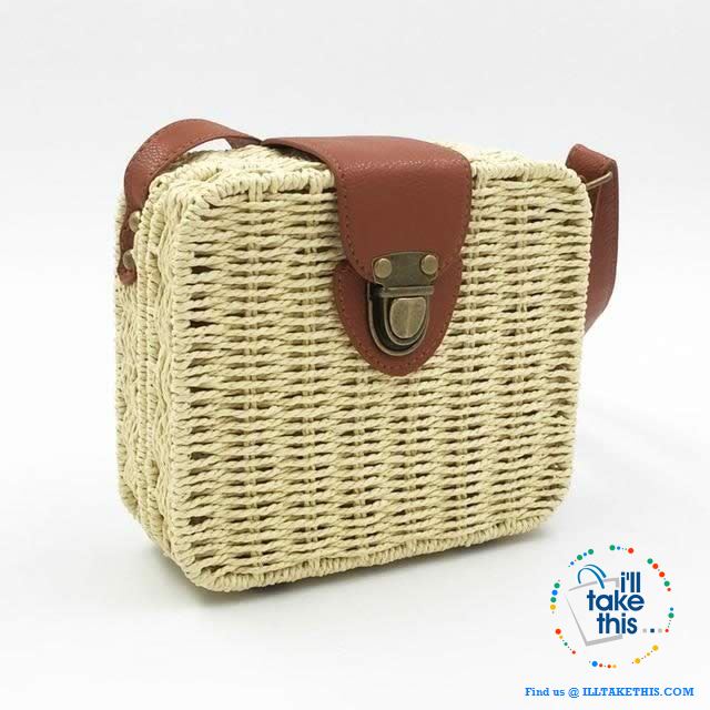 Women's Handmade CUBE Bohemian inspired small Straw Crossbody Bag - 8 Fashionable Colors - I'LL TAKE THIS