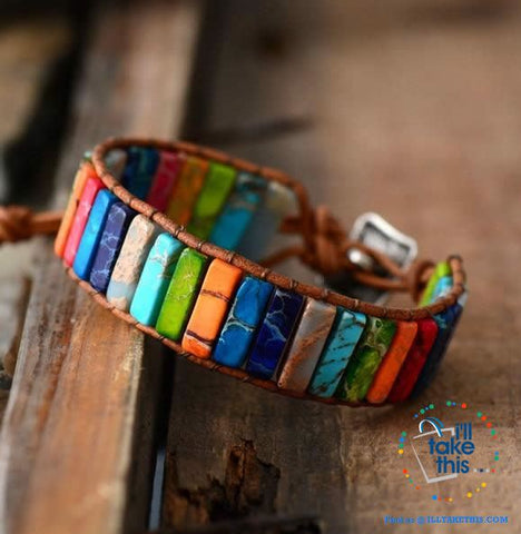 Image of Handmade Multi Color Natural Stone strand Bracelets, Evoke your inner Chakra - I'LL TAKE THIS