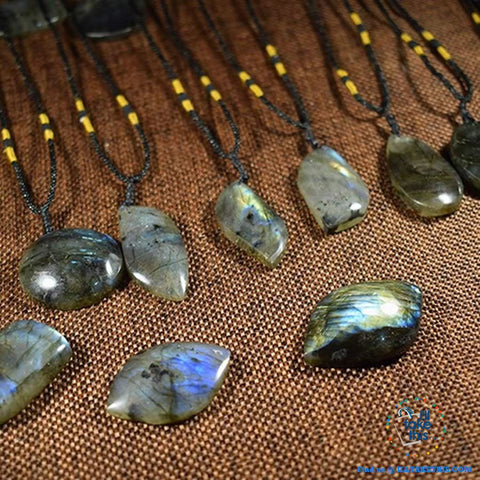 Image of 🧘 Handmade Natural labradorite Moonstone Stone Pendants Necklaces - I'LL TAKE THIS