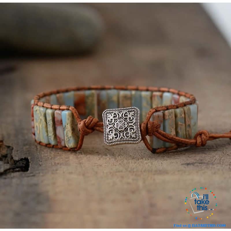 Bohemian Handmade Multi Color Natural Stone Bracelets, Turquoise or Tan Colors - I'LL TAKE THIS