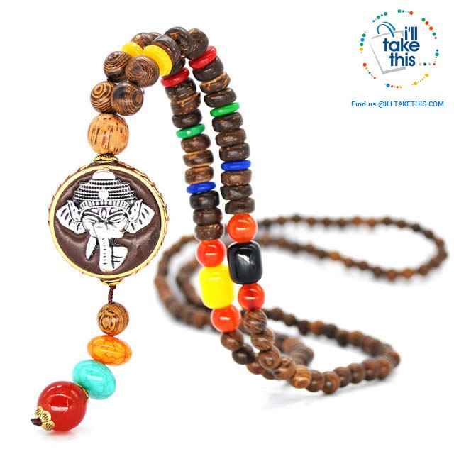 Handmade Buddhist Mala Wood Beads Pendant & Necklace - 11 Statement  Necklaces to choose from - I'LL TAKE THIS