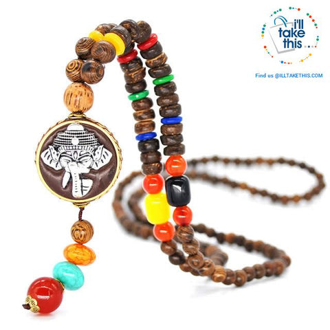 Image of Handmade Buddhist Mala Wood Beads Pendant & Necklace - 11 Statement  Necklaces to choose from - I'LL TAKE THIS